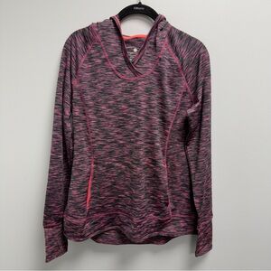 Tangerine Women Hood Pullover Athletic Hoodie Med Front & Back Pockets Pink